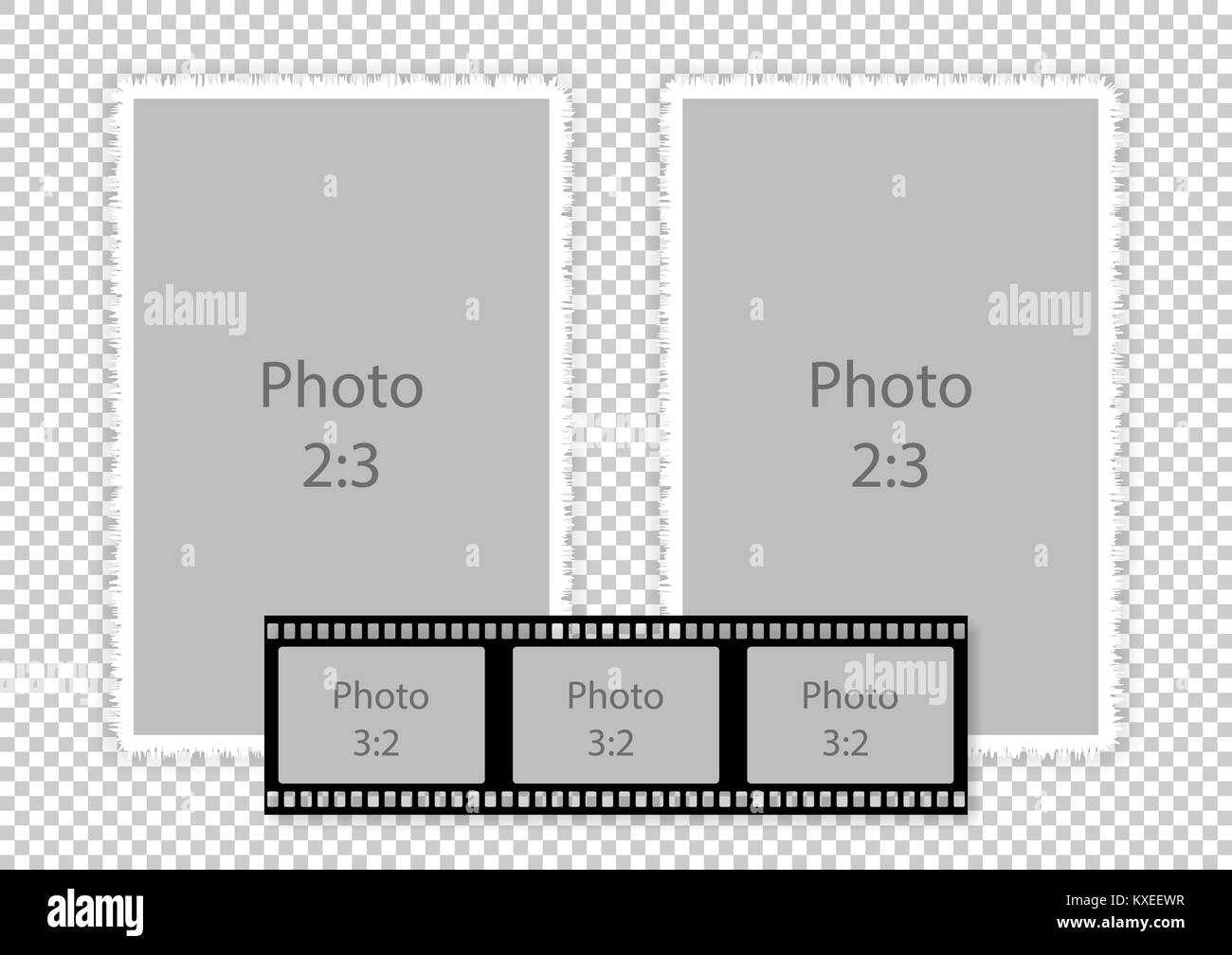 Film strip frames collage for photoalbum. Vector illustration. Stock Vector