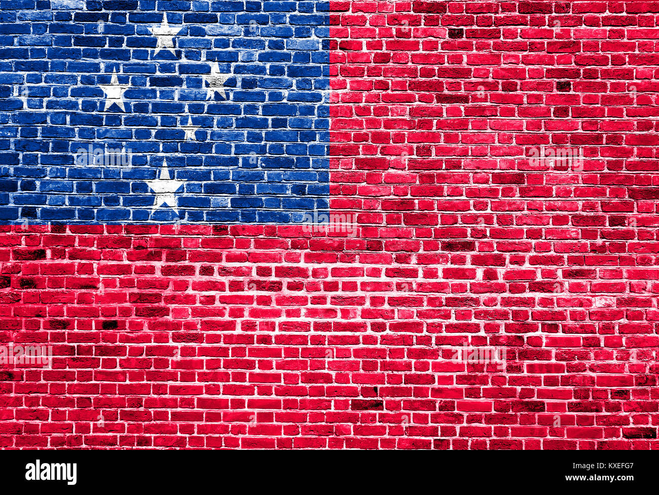 Flag of Samoa painted on brick wall, background texture Stock Photo - Alamy