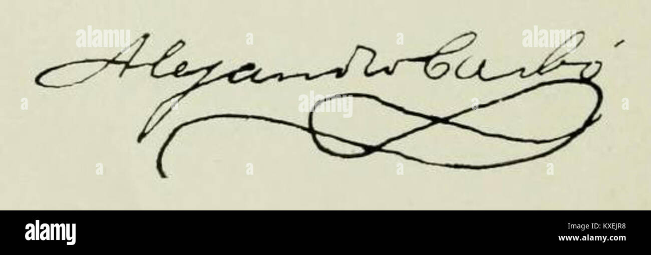 Signature of Alejandro Carbó, an Argentine political figure ...