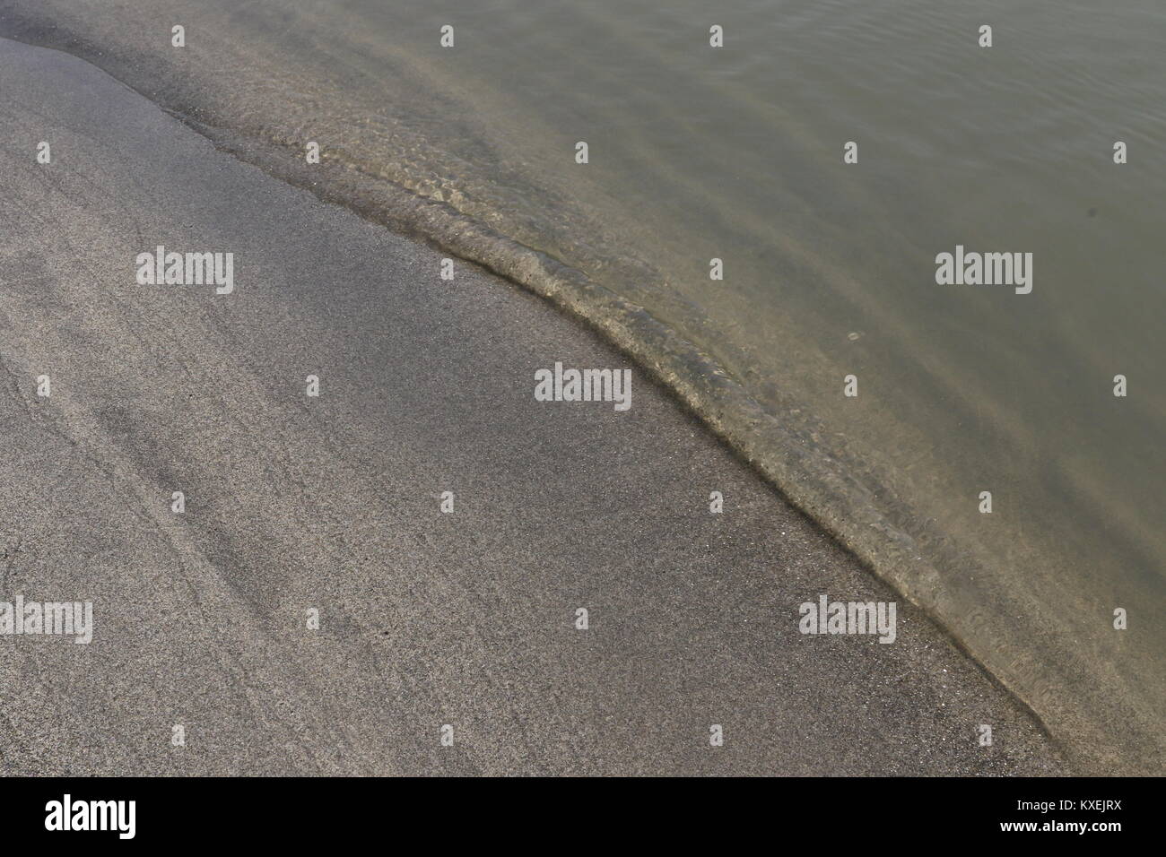 Interesting patterns in sand on a riverbed, sand Stock Photo