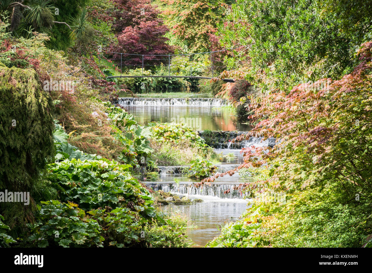 Mount Usher Gardens at Ashford in county Wicklow in Ireland Stock Photo