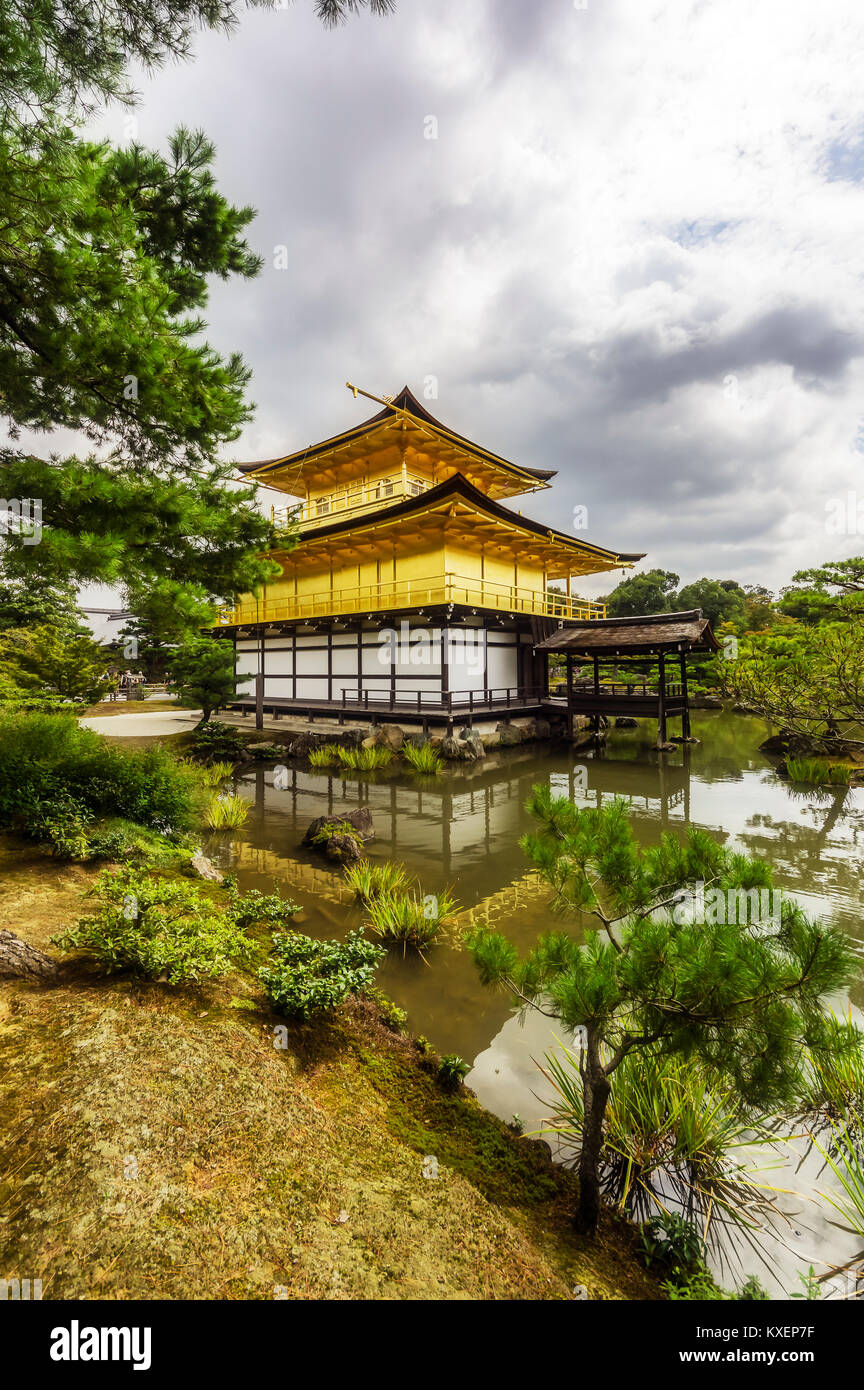 Kinkaku-ji, Temple of the Golden Pavilion, also Rokuon-ji, Zen Buddhist temple, Kyoto, Japan Stock Photo