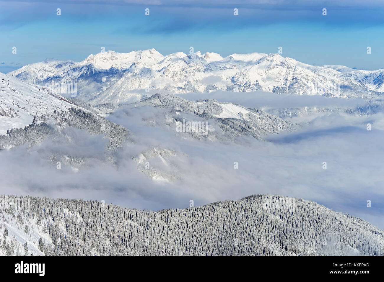 Mountain landscape,Rofan mountains with snow,Tyrol,Austria Stock Photo
