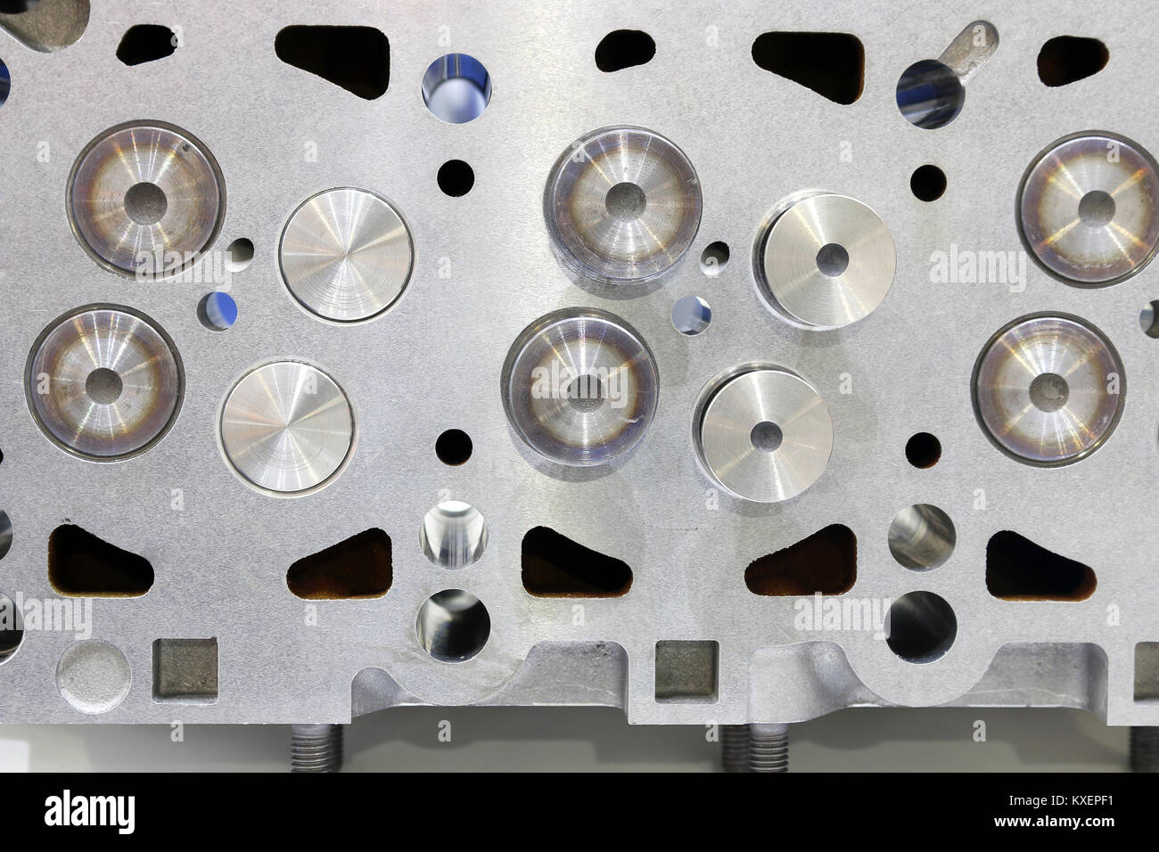 car engine valves close up Stock Photo Alamy