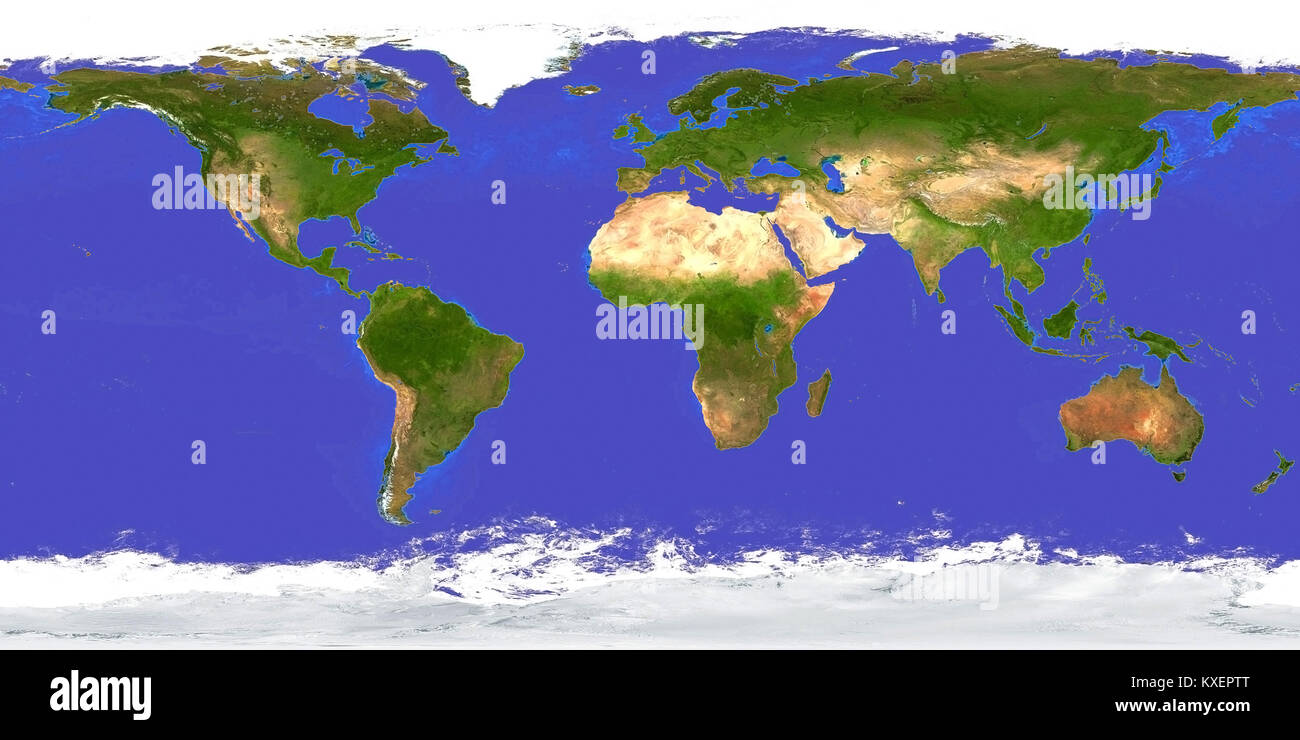 Earth Map Aerial View Day. 3D rendering Stock Photo