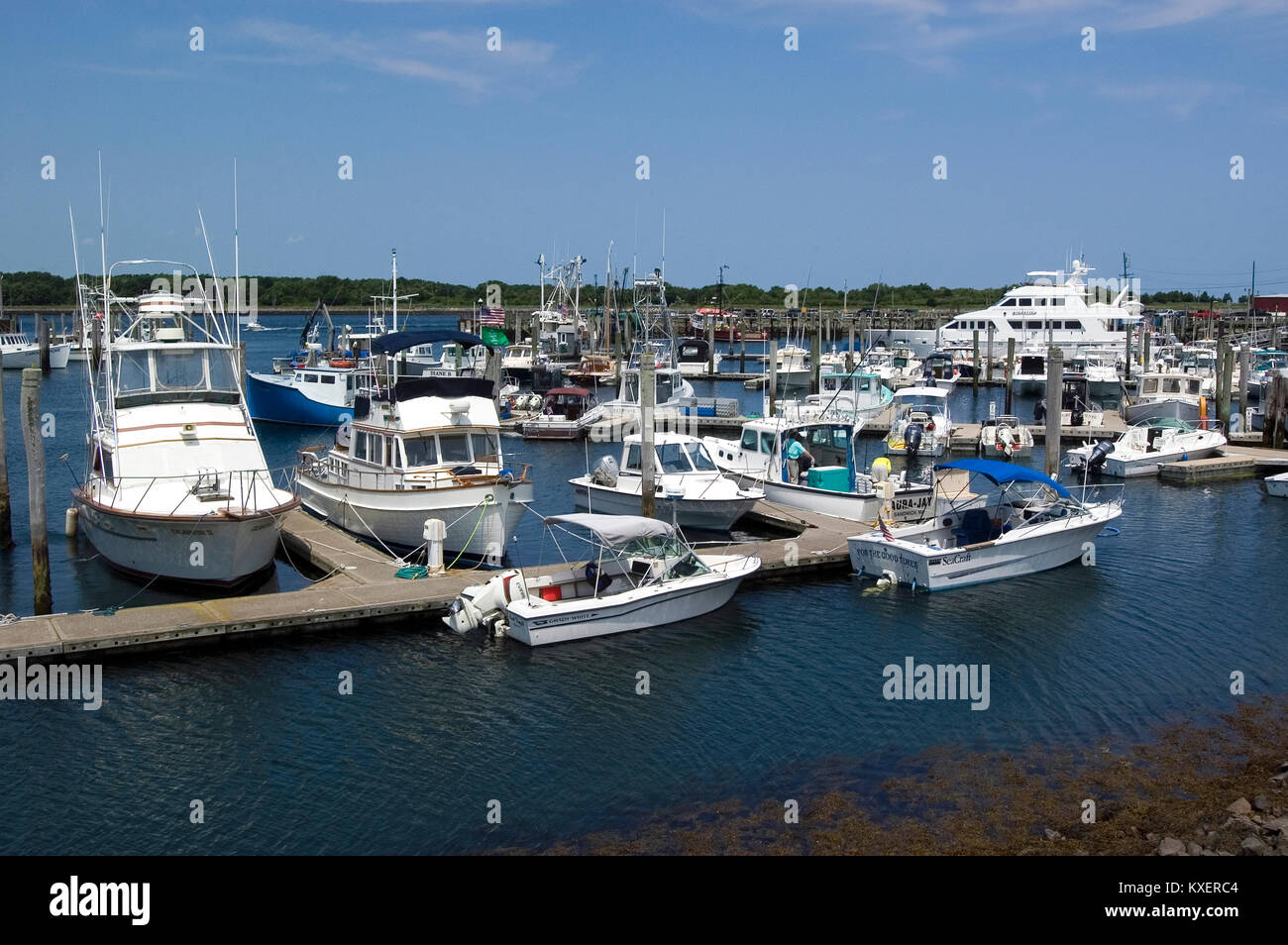 Sandwich Marina in Sandwich, Massachusetts on Cape Cod, USA Stock Photo