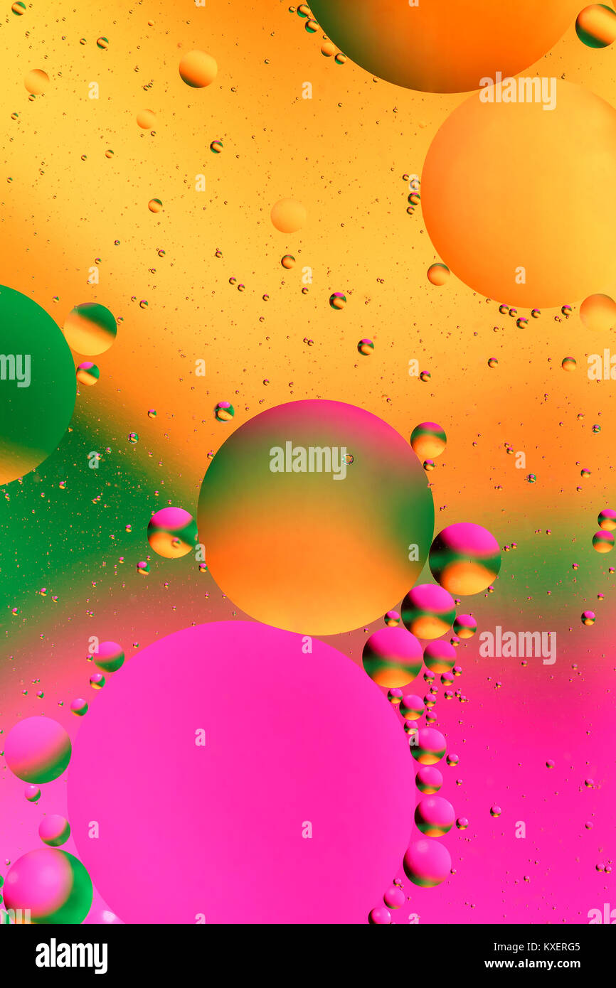 Colorful artificial background with bubbles. Artificial lighting. Background Stock Photo