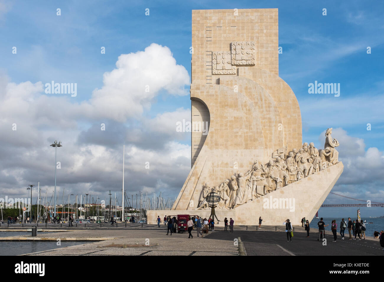 The Padsrao dos Descobrimentos or Monument to Navigators on Avenue Brasilia in Lisbon, Portugal Stock Photo