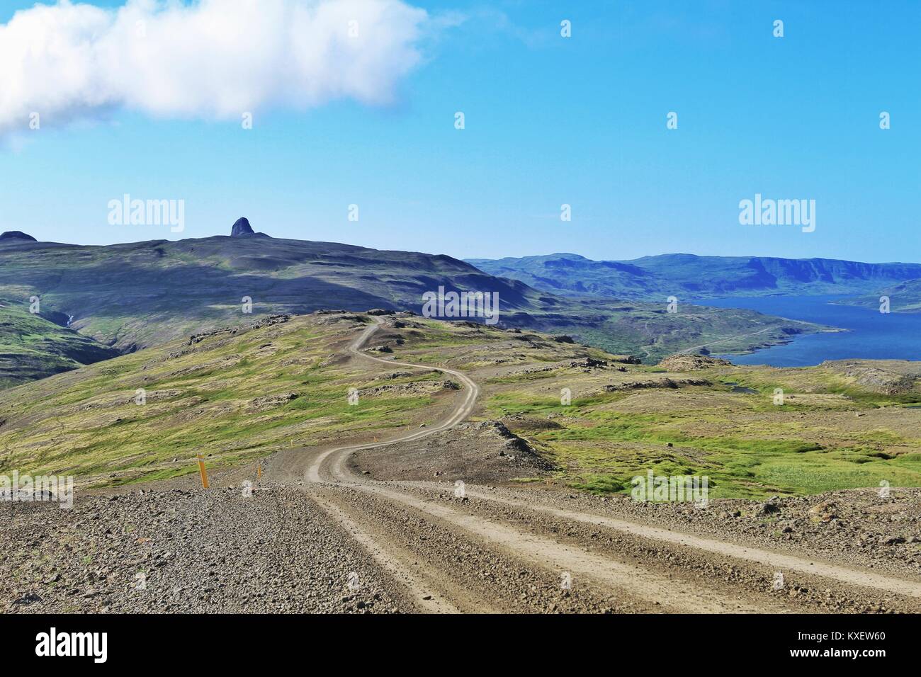 Bumpy Road in Iceland Stock Photo