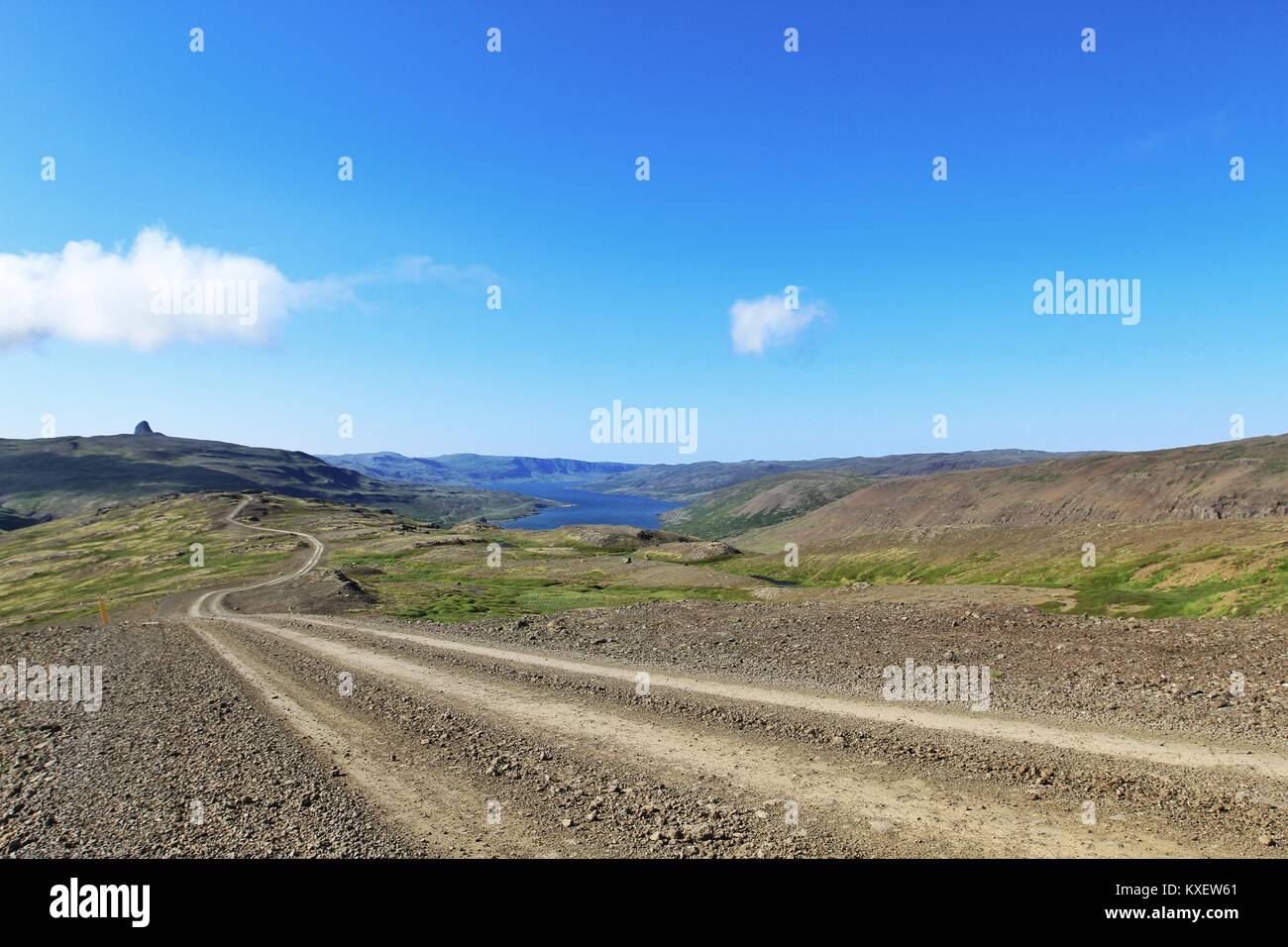 Bumpy Road in Iceland Stock Photo