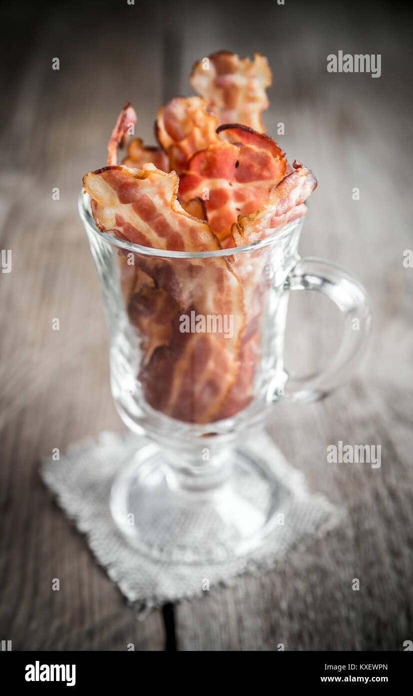 Fried bacon strips Stock Photo Alamy