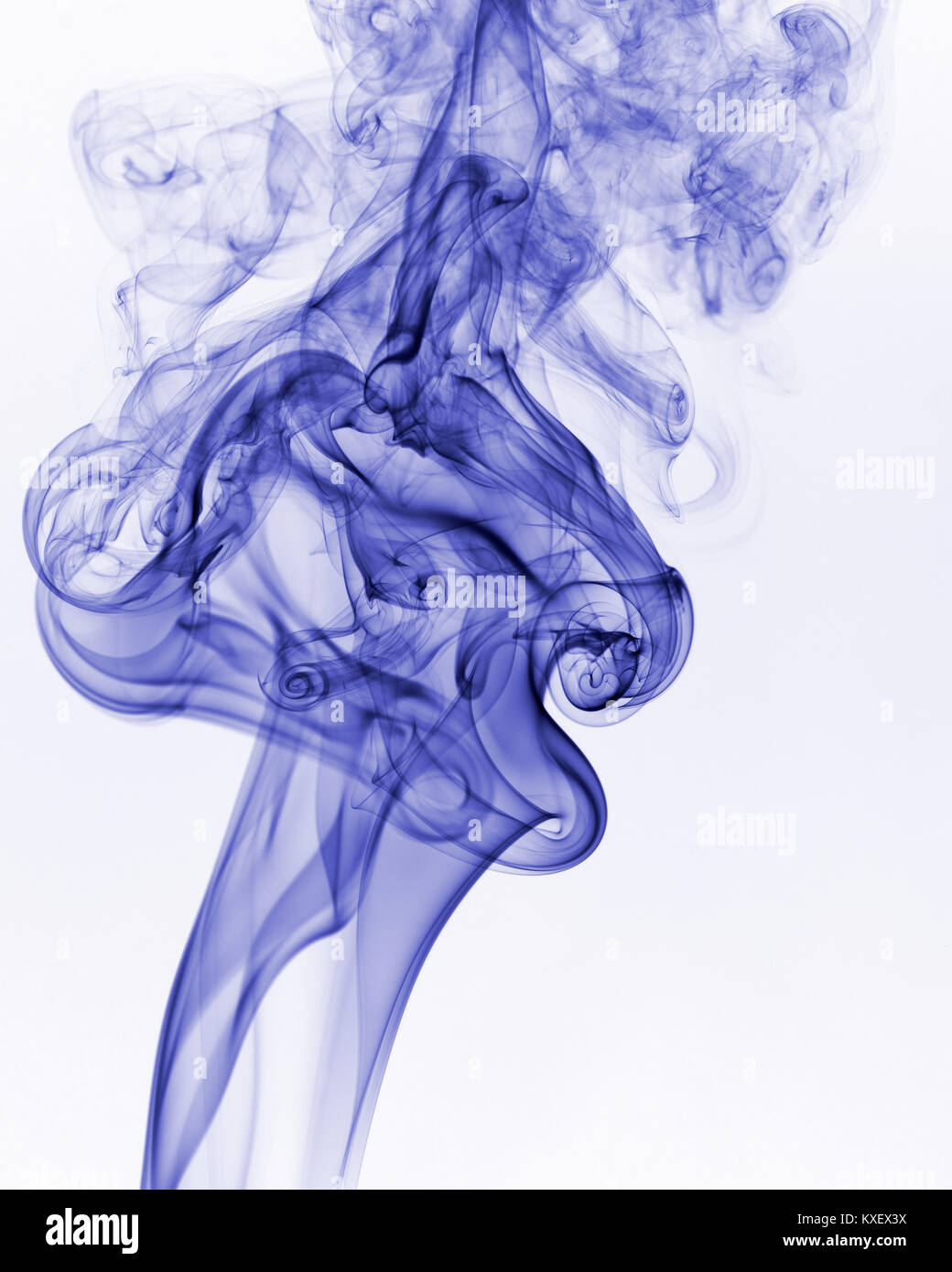 Blue smoke on white background hi-res stock photography and images - Alamy