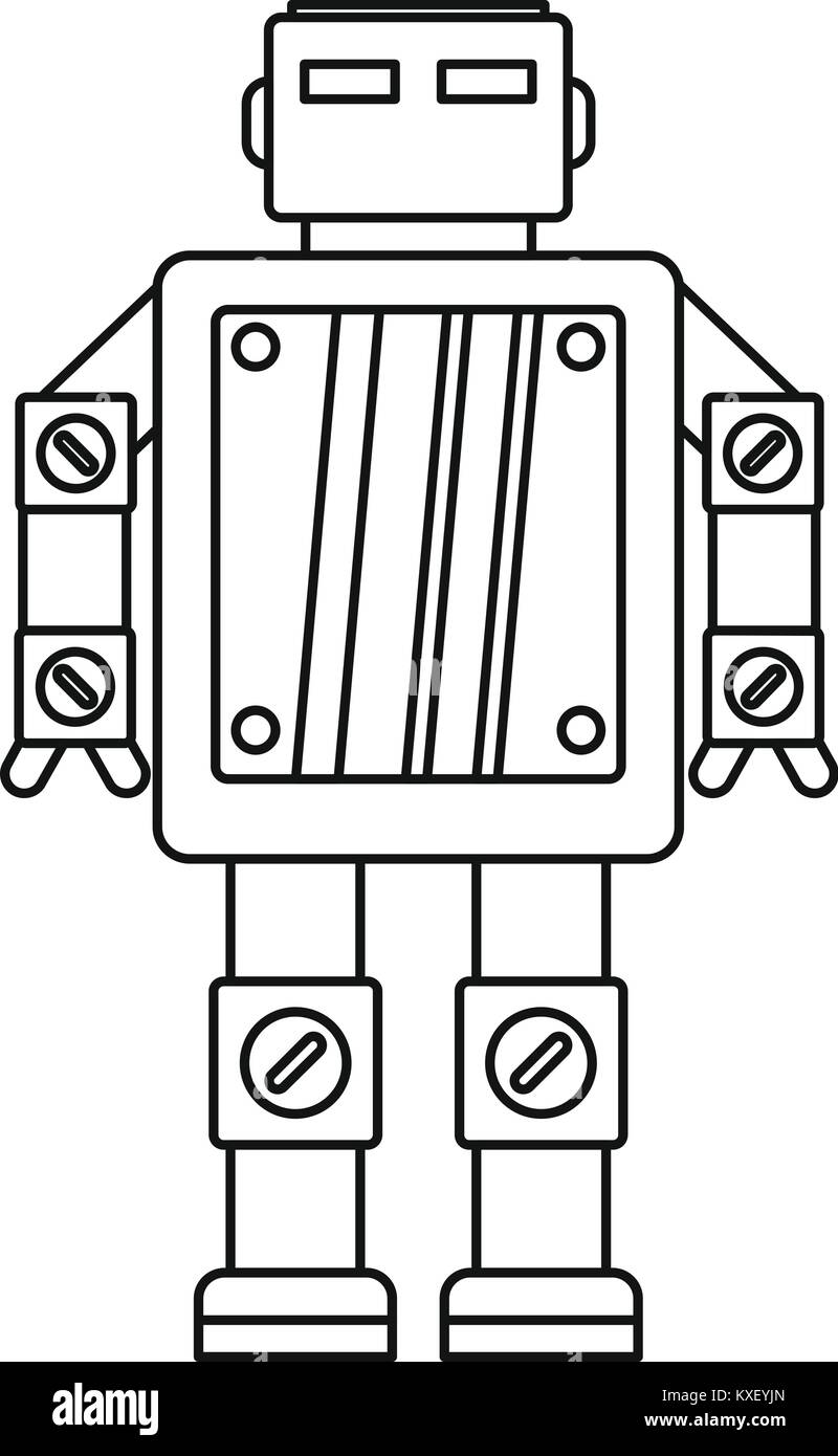 Artificial intelligence robot icon, outline style Stock Vector Image ...