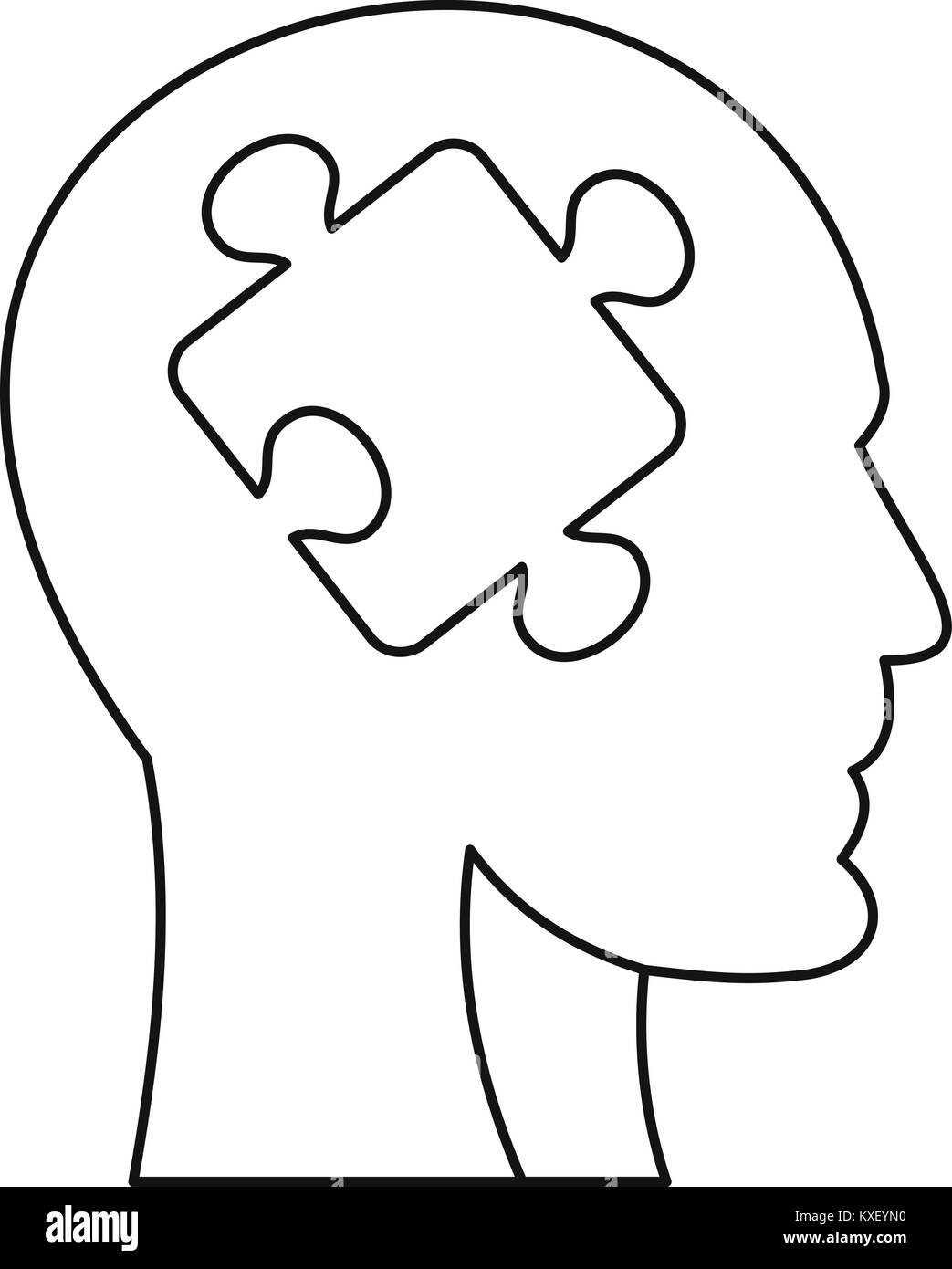 Man head silhouette with puzzle piece icon Stock Vector Image & Art - Alamy