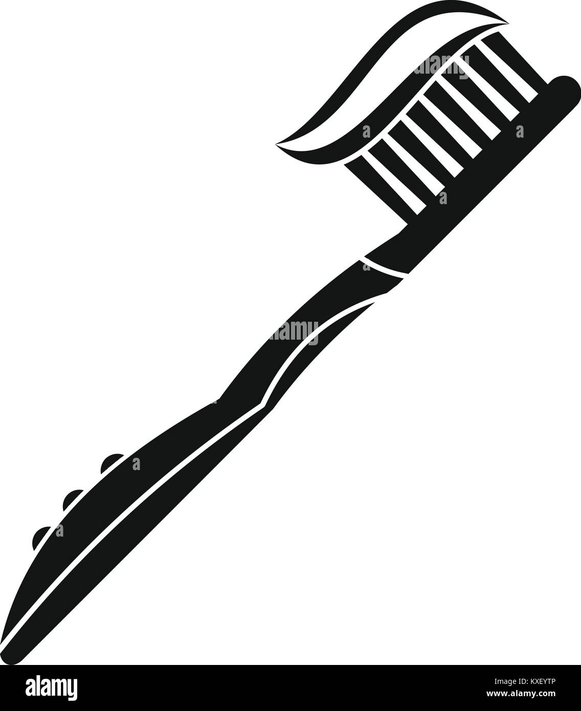 Toothbrush with toothpaste icon, simple style Stock Vector Image & Art ...
