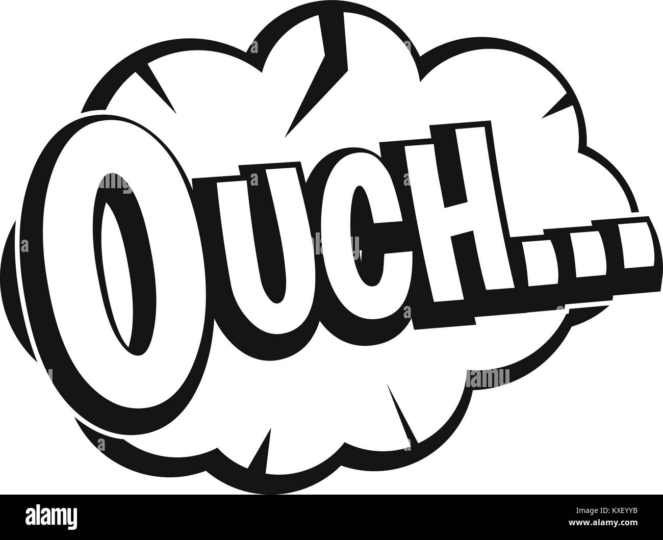 Ouch, speech cloud icon, simple style Stock Vector Image & Art Alamy