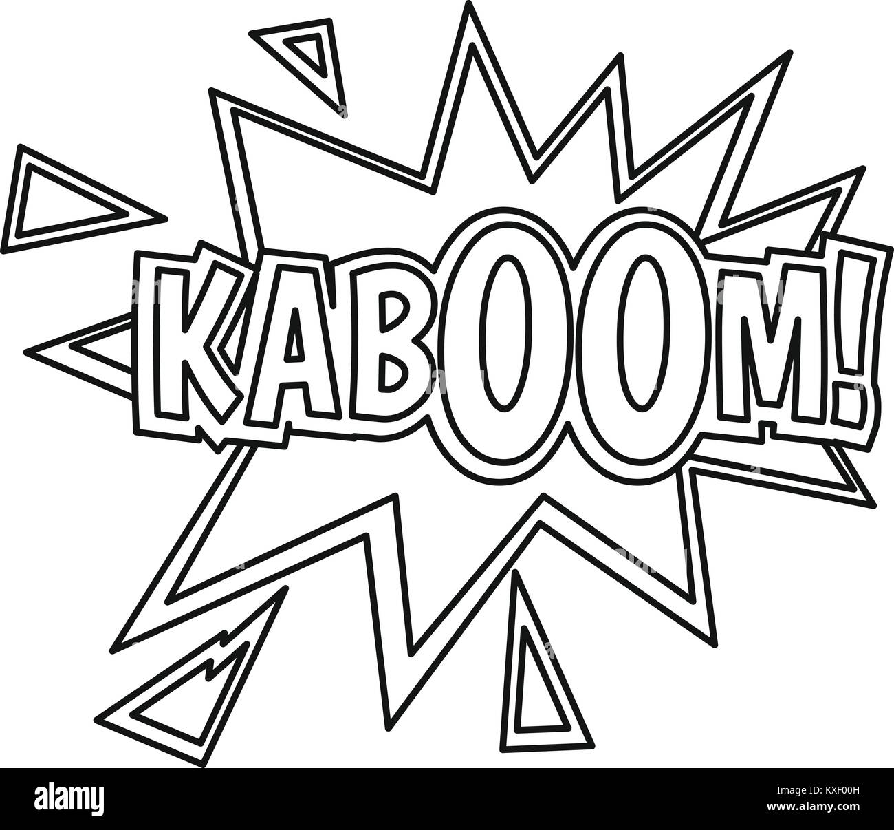 Kaboom, comic book explosion icon, outline style Stock Vector Image & Art -  Alamy