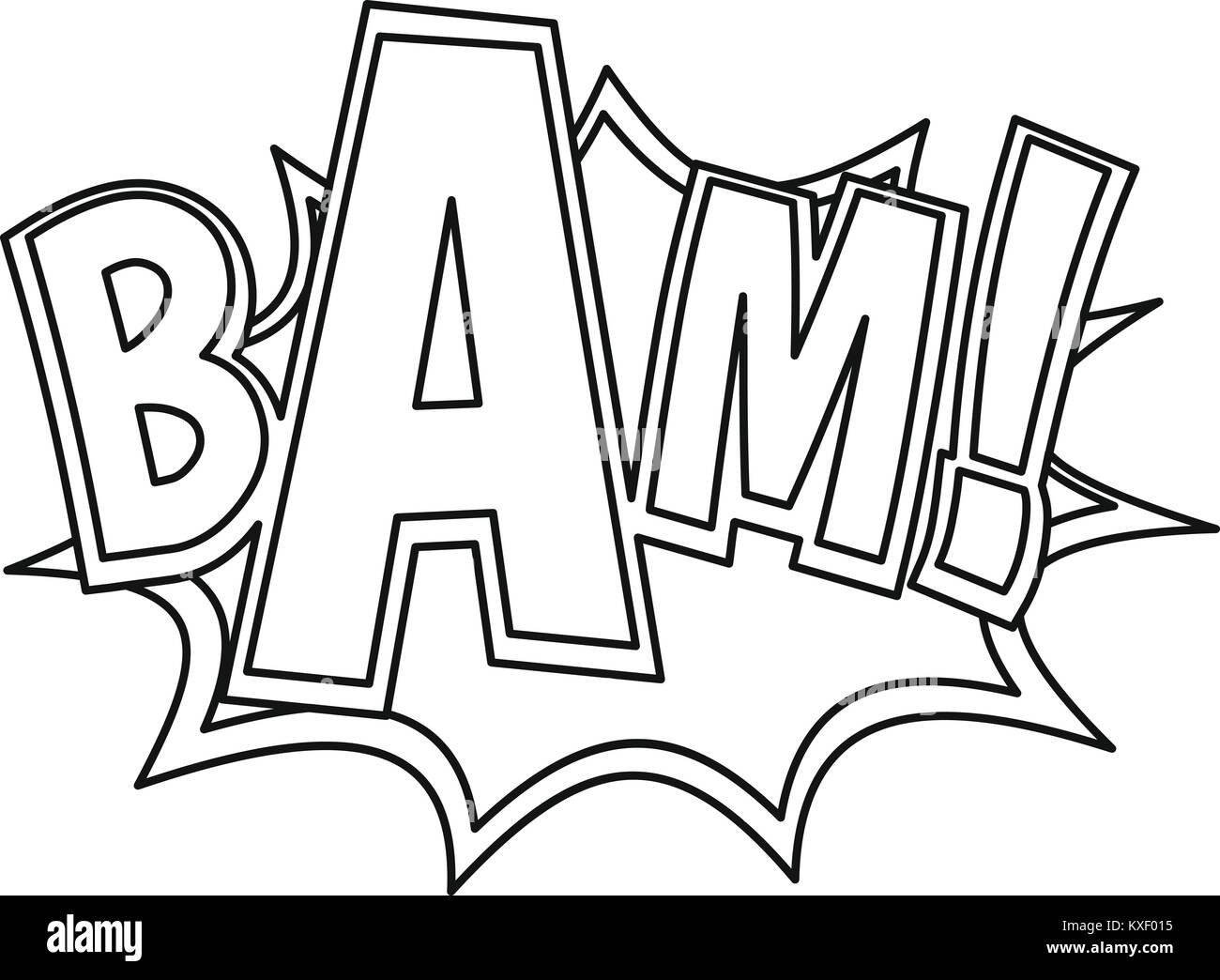 BAM, explosion effect icon, outline style Stock Vector Image & Art - Alamy