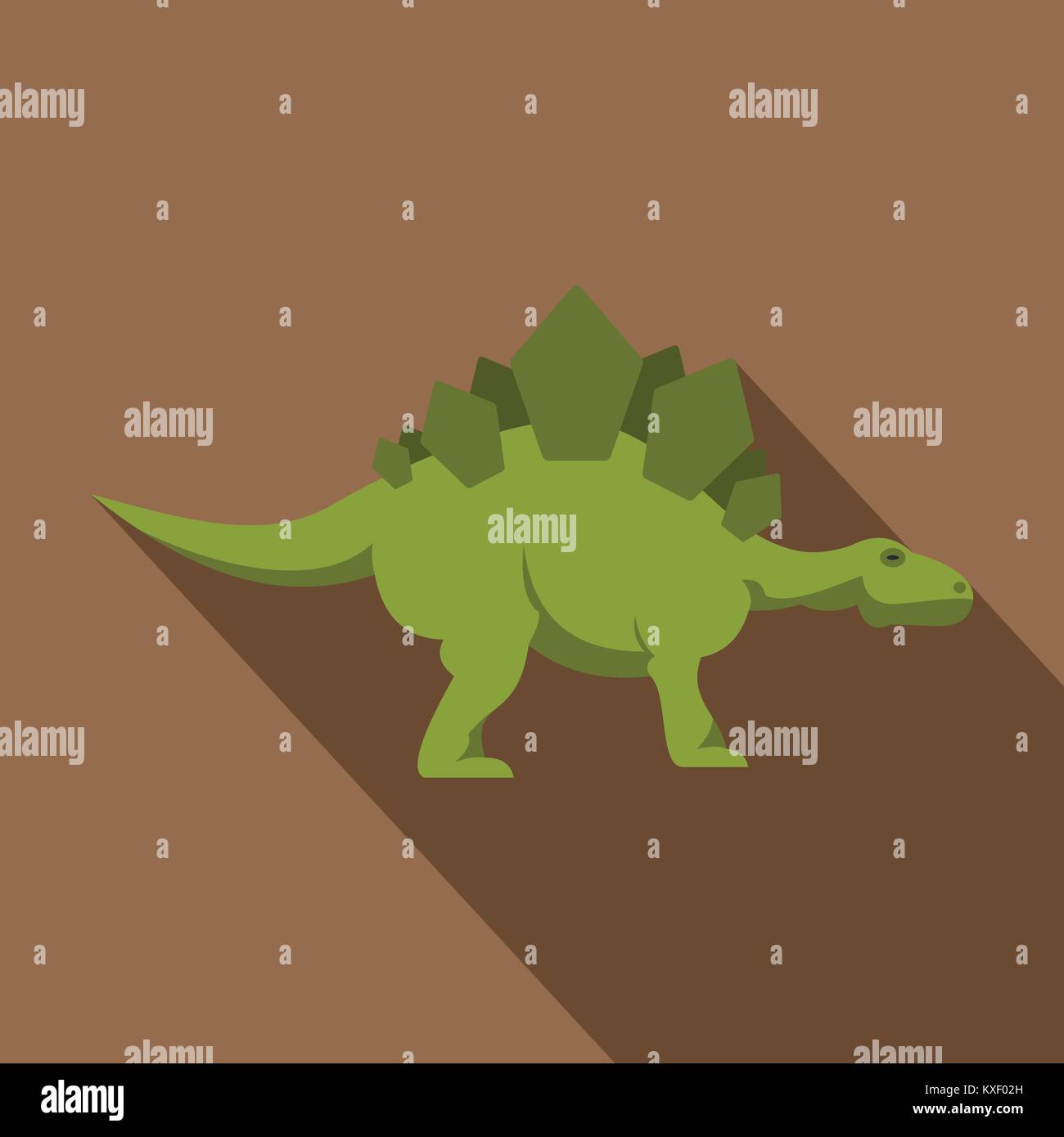 Green stegosaurus dinosaur icon, flat style Stock Vector Image & Art ...