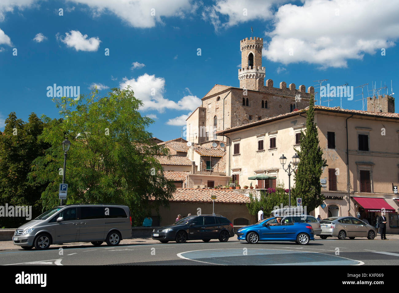 Piazza Martiri della Liberta and Romanesque Palazzo dei Priori in Historic Centre of Volterra