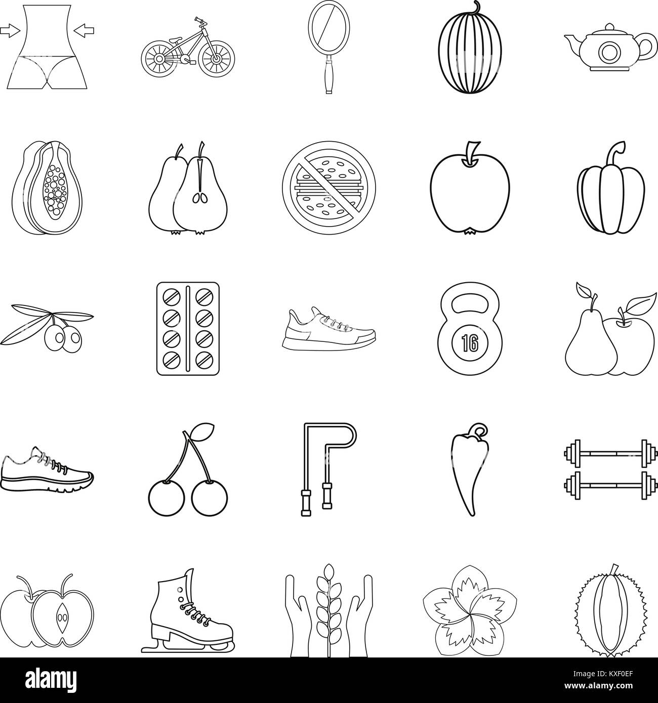 Dietary icons set, outline style Stock Vector Image & Art - Alamy