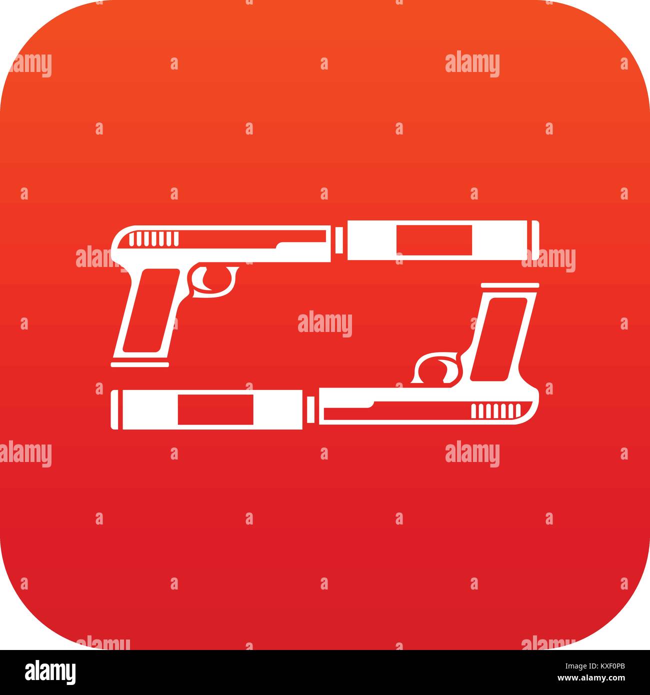 Gun icon digital red Stock Vector