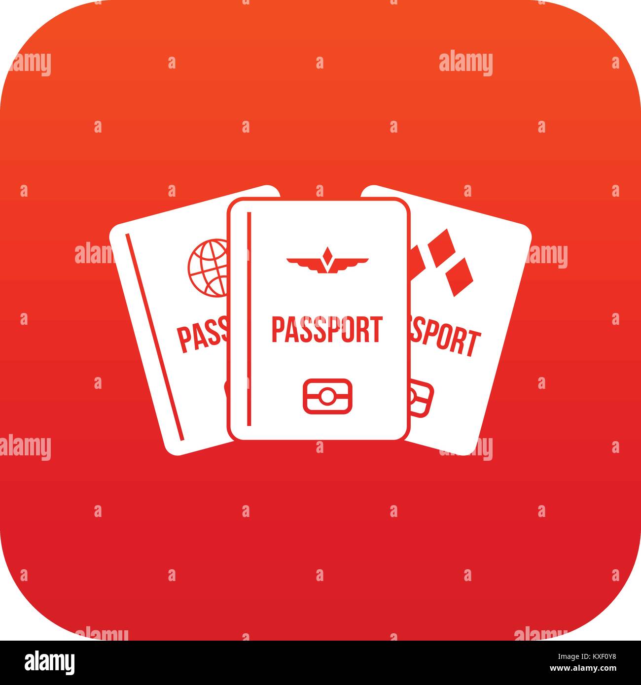 Passports icon digital red Stock Vector Image & Art - Alamy
