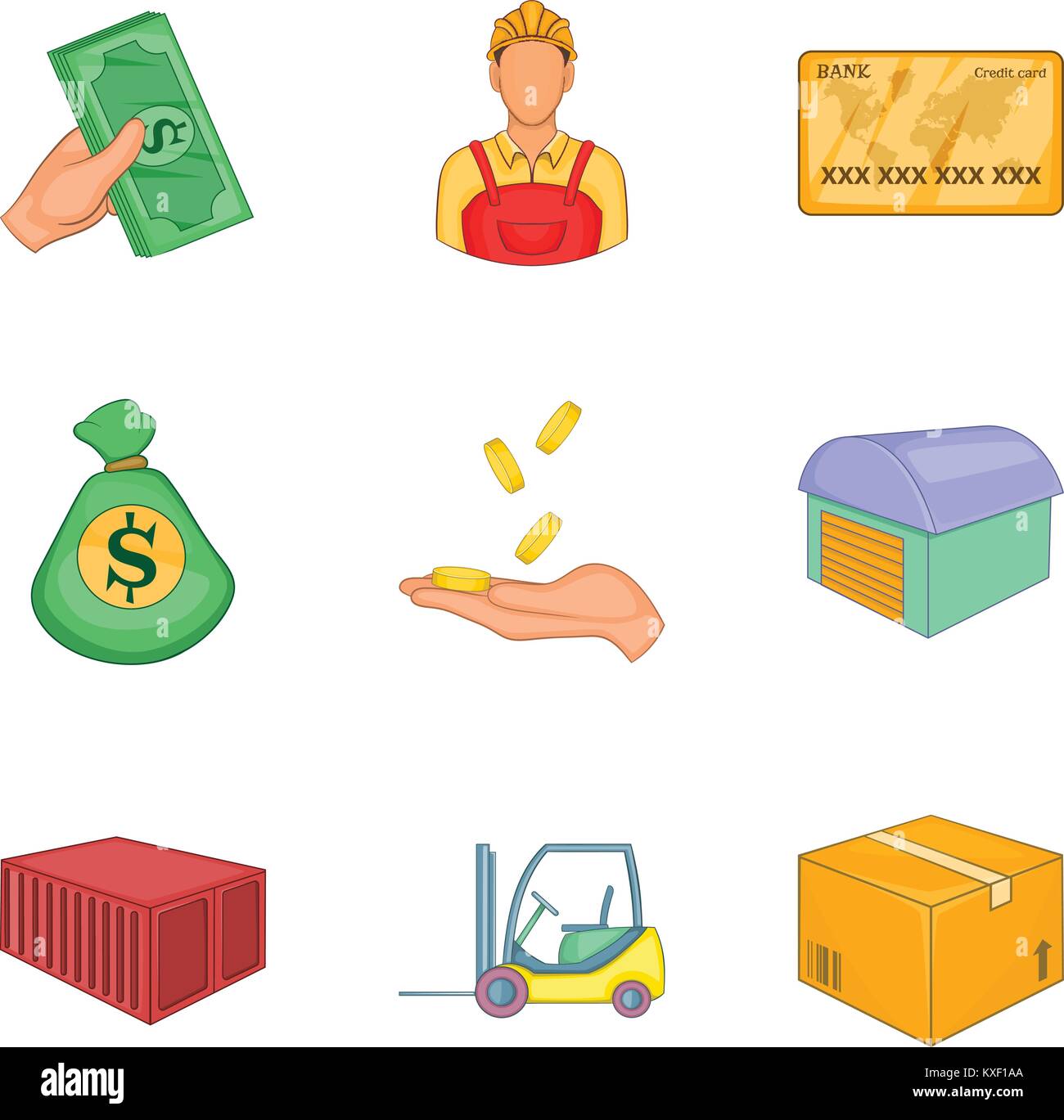 Economic market icons set, cartoon style Stock Vector Image & Art - Alamy