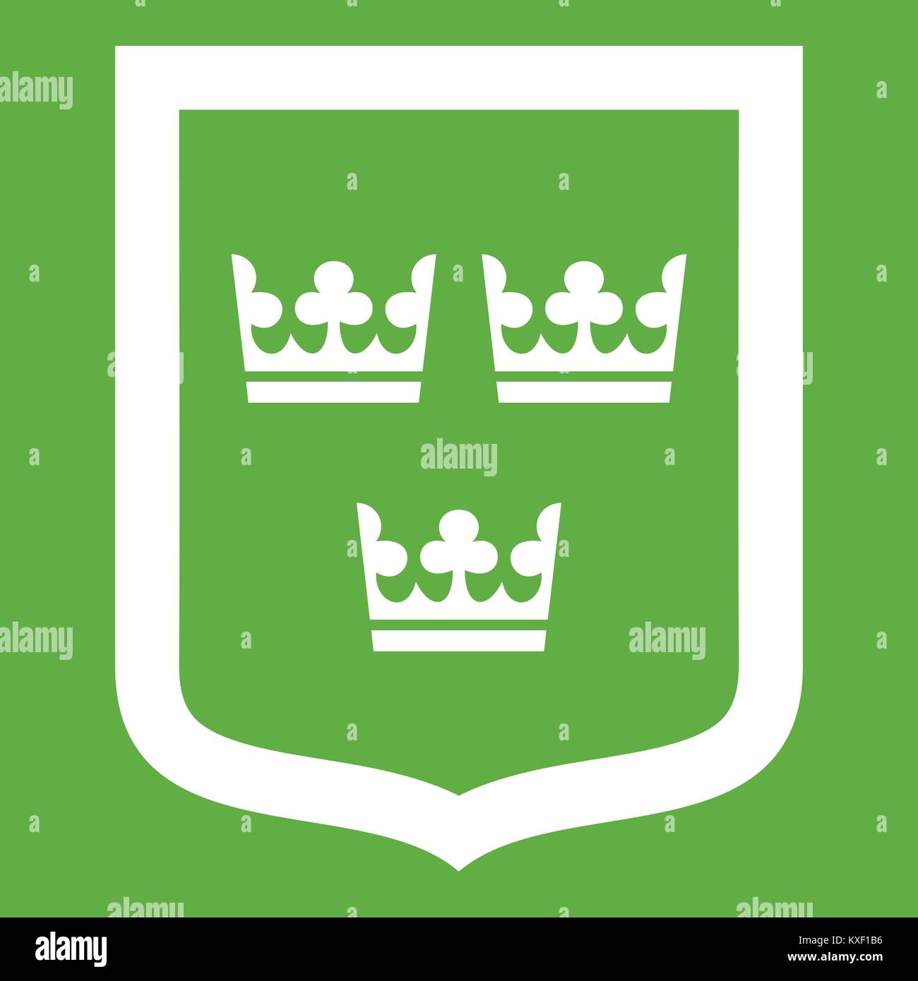 Coat of arms of Sweden icon green Stock Vector