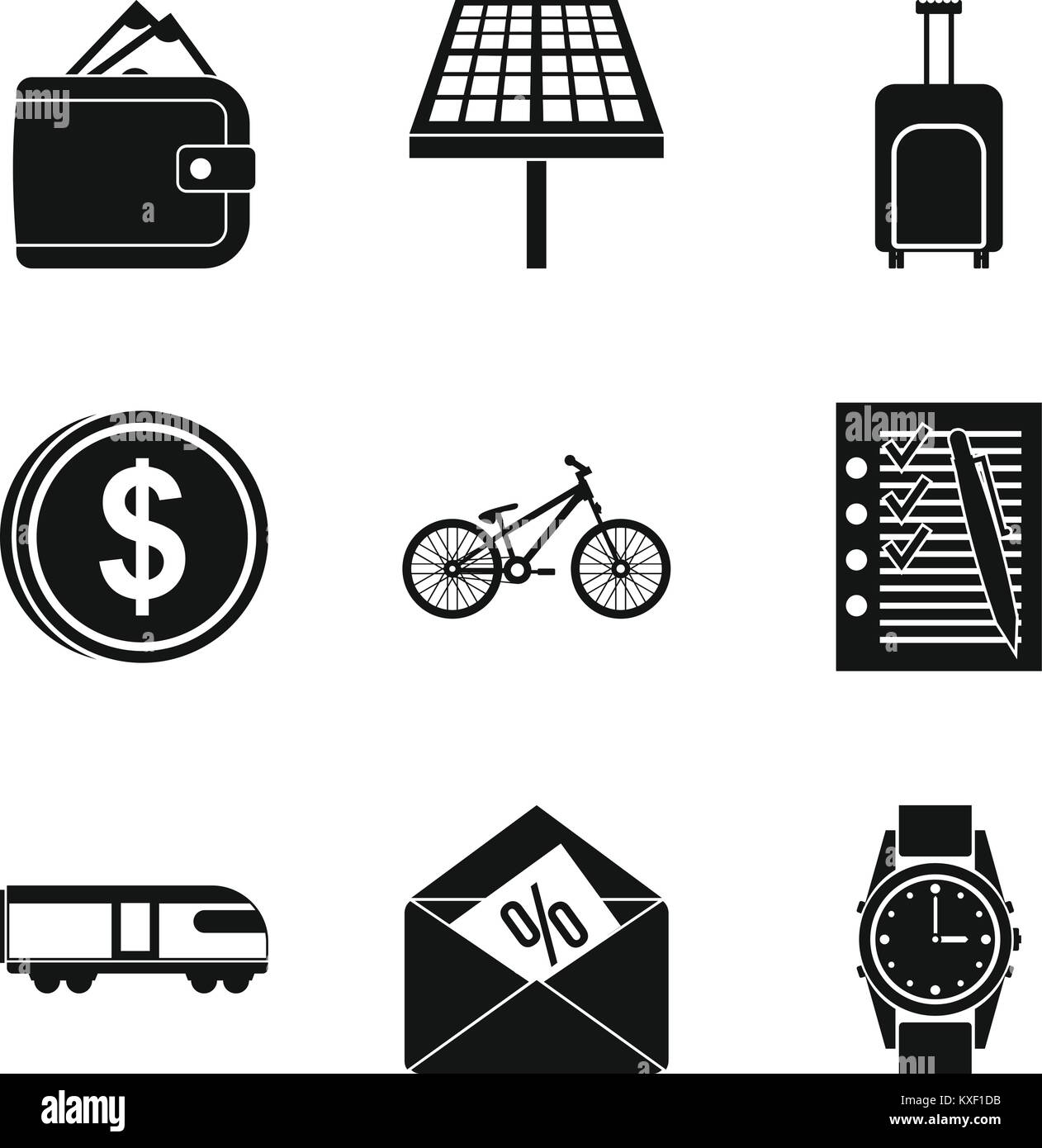First business icons set, simple style Stock Vector Image & Art Alamy