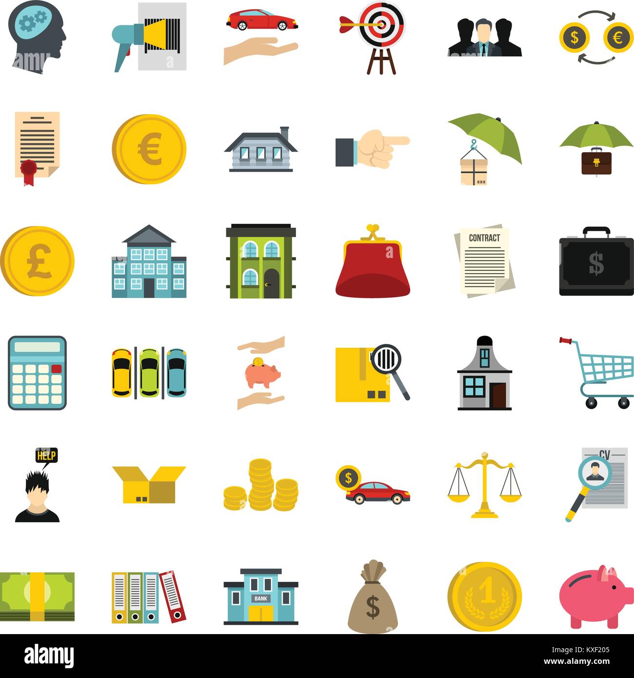 Finance icons set, flat style Stock Vector Image & Art - Alamy