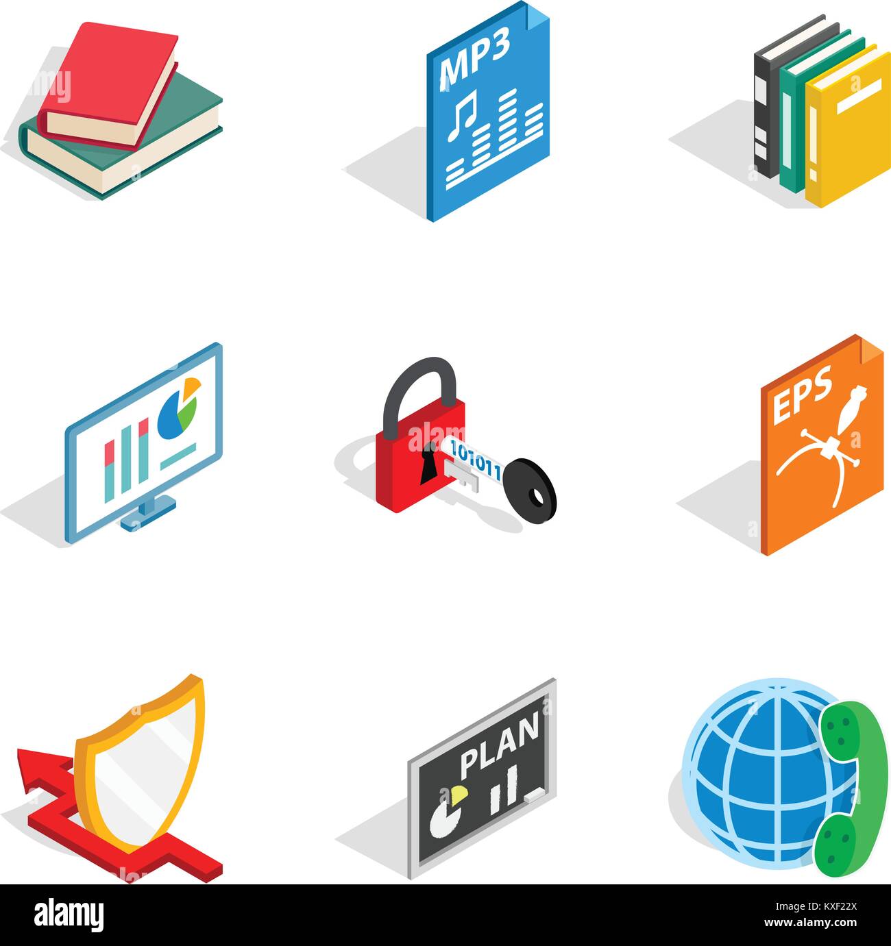 Remote lesson icons set, isometric style Stock Vector Image & Art - Alamy