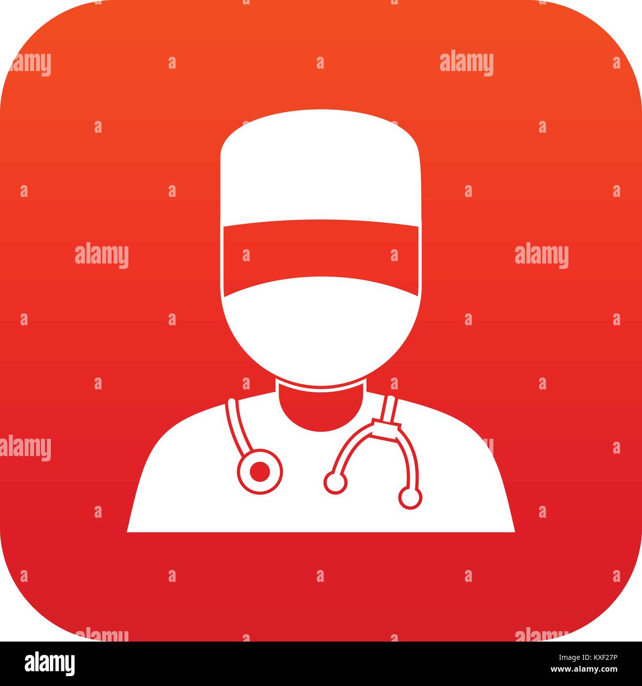 Doctor with mask icon digital red Stock Vector