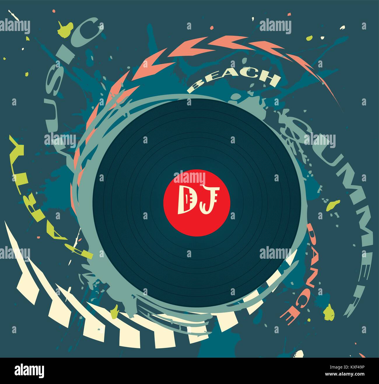 Dance music.DJ card Stock Vector Image & Art Alamy