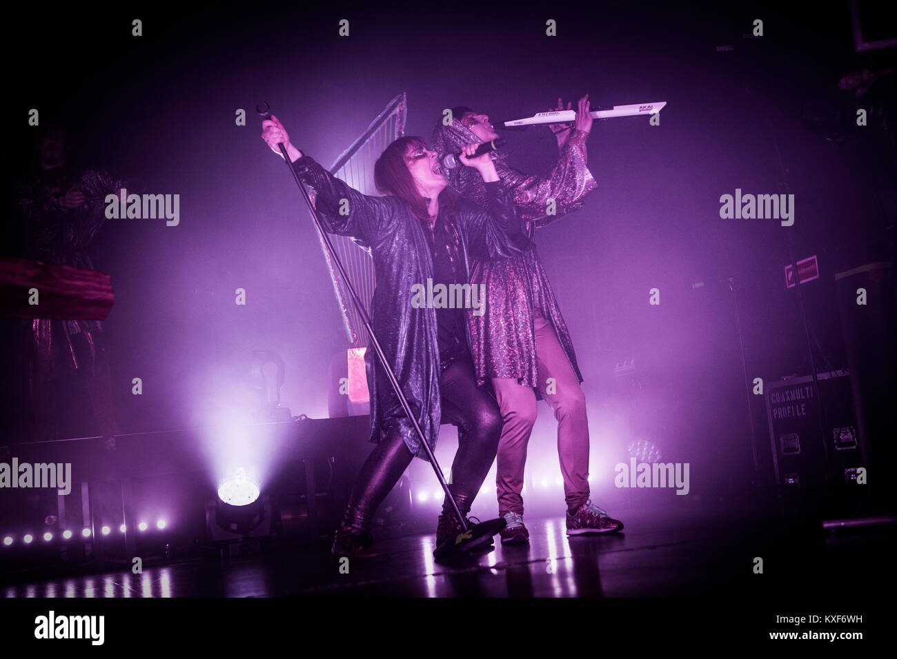 The Swedish electronic music duo The Knife performs a live concert at