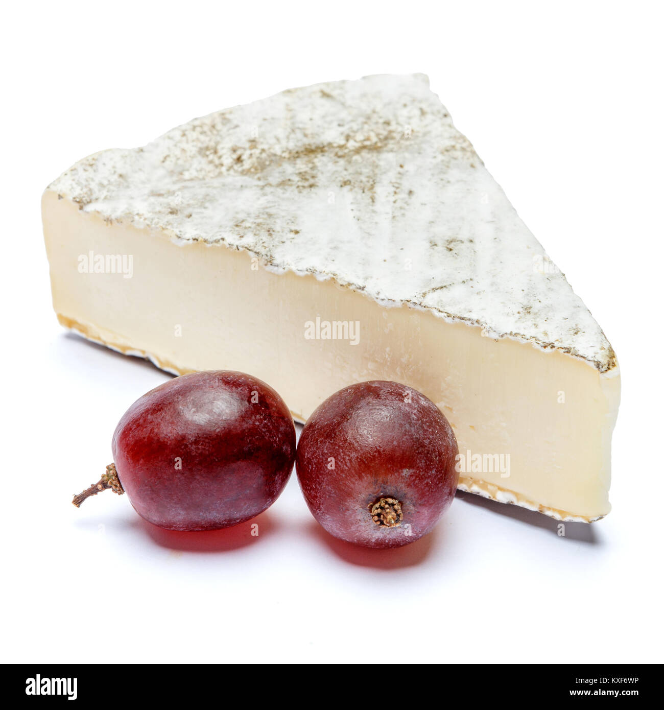 traditional french brie cheese on a white background Stock Photo Alamy