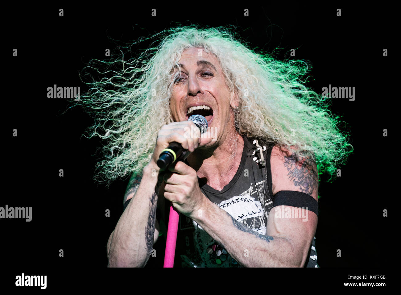 The American heavy metal band Twisted Sister performs a live concert at the  Scandinavian heavy metal festival Copenhell in Copenhagen. Here the lead  singer Dee Snider is pictured live on stage. Denmark