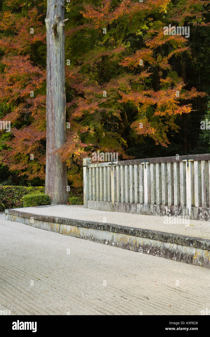 A dry garden in the fall in Ohara, Japan. Stock Photo