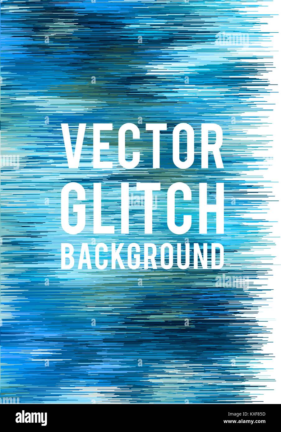 Abstract blue glitch background, vector illustration Stock Vector