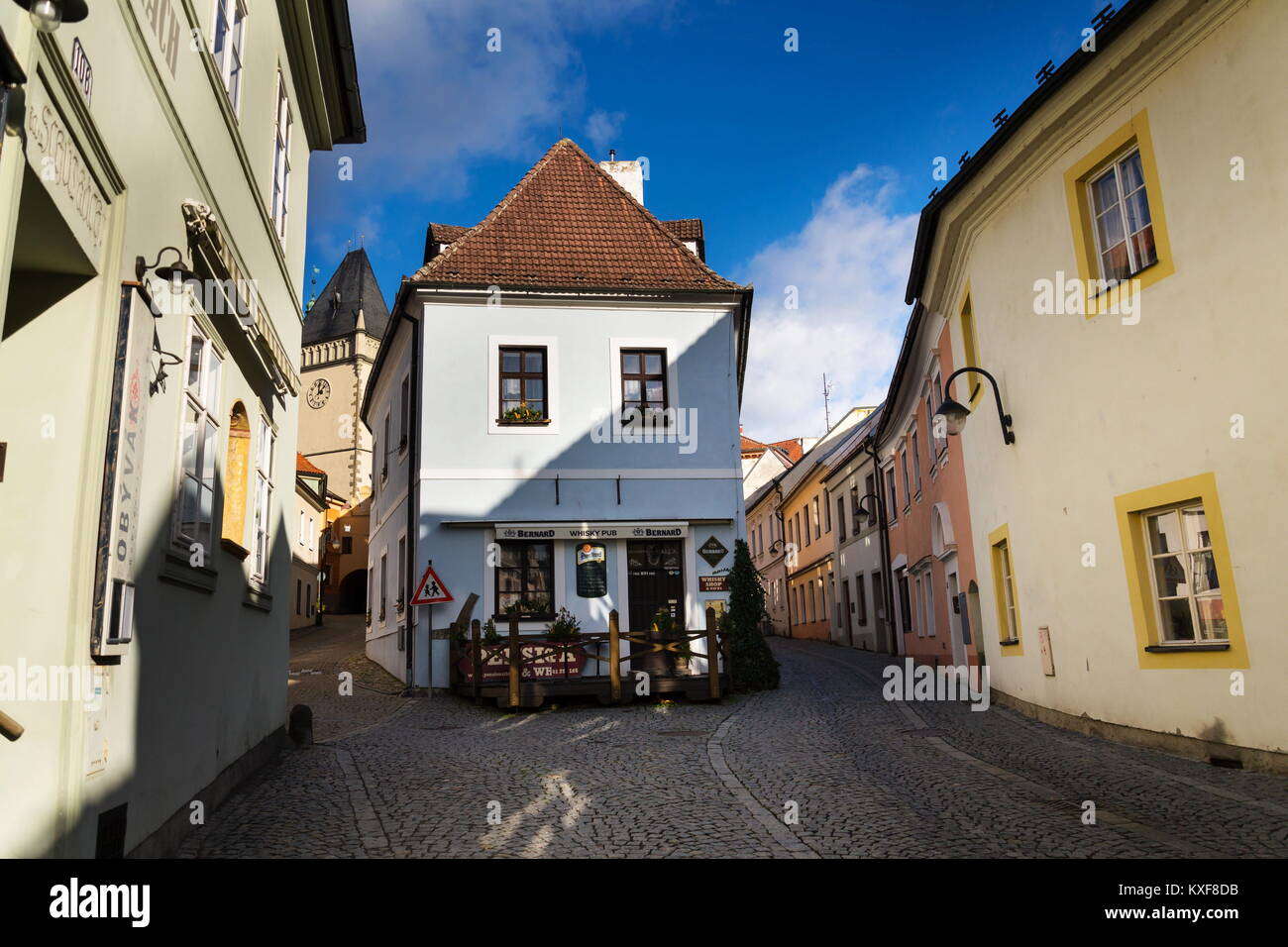 TABOR, CZECH REPUBLIC NOVEMBER 19 Old picturesque steets near Zizka