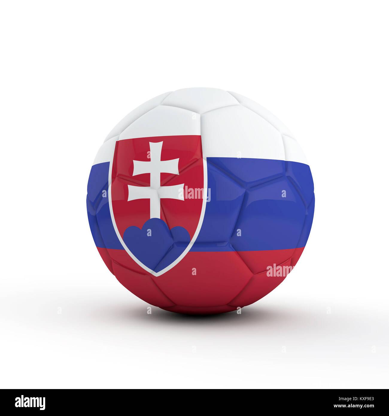 Slovakia flag soccer football against a plain white background. 3D