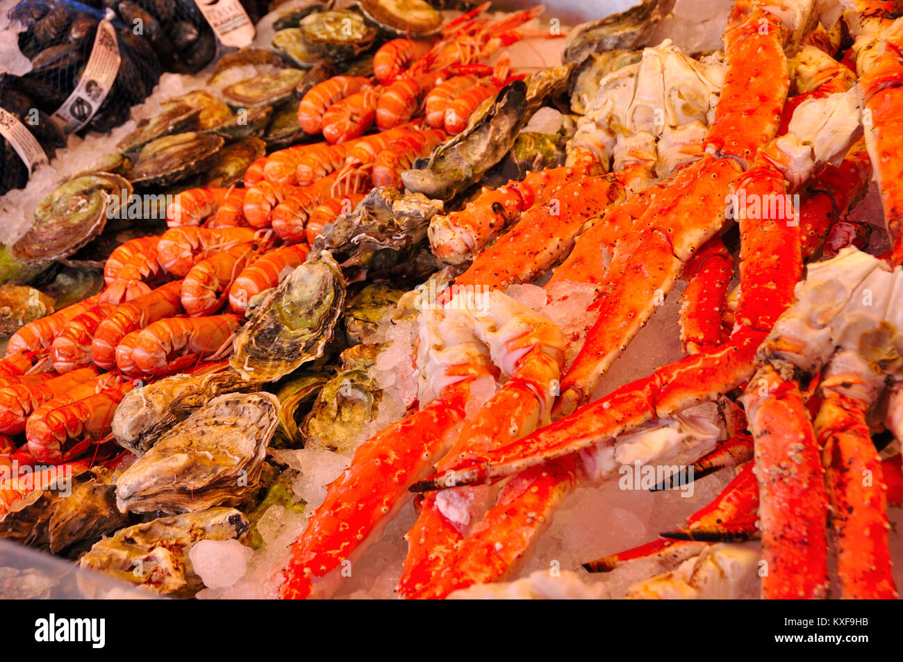 Fish and seafood at the famous fish market in Bergen Norway Stock Photo Alamy