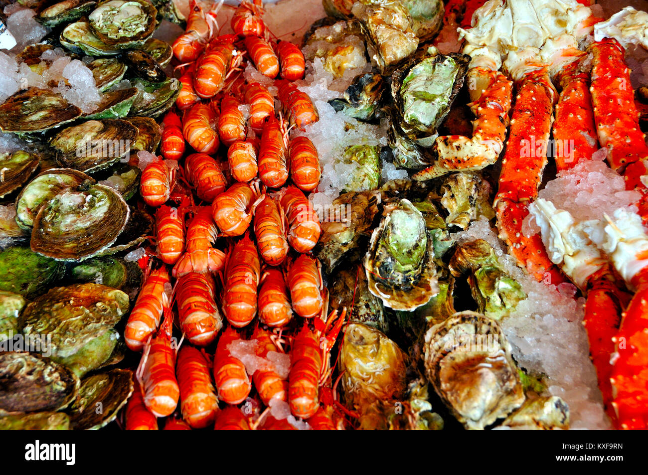Fish and seafood at the famous fish market in Bergen Norway Stock Photo Alamy