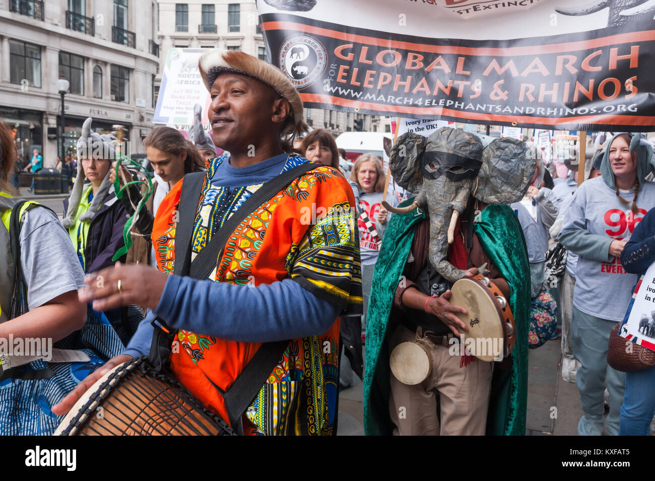 African drummer Sounds of Africa, Luyanda and an elephant with a
