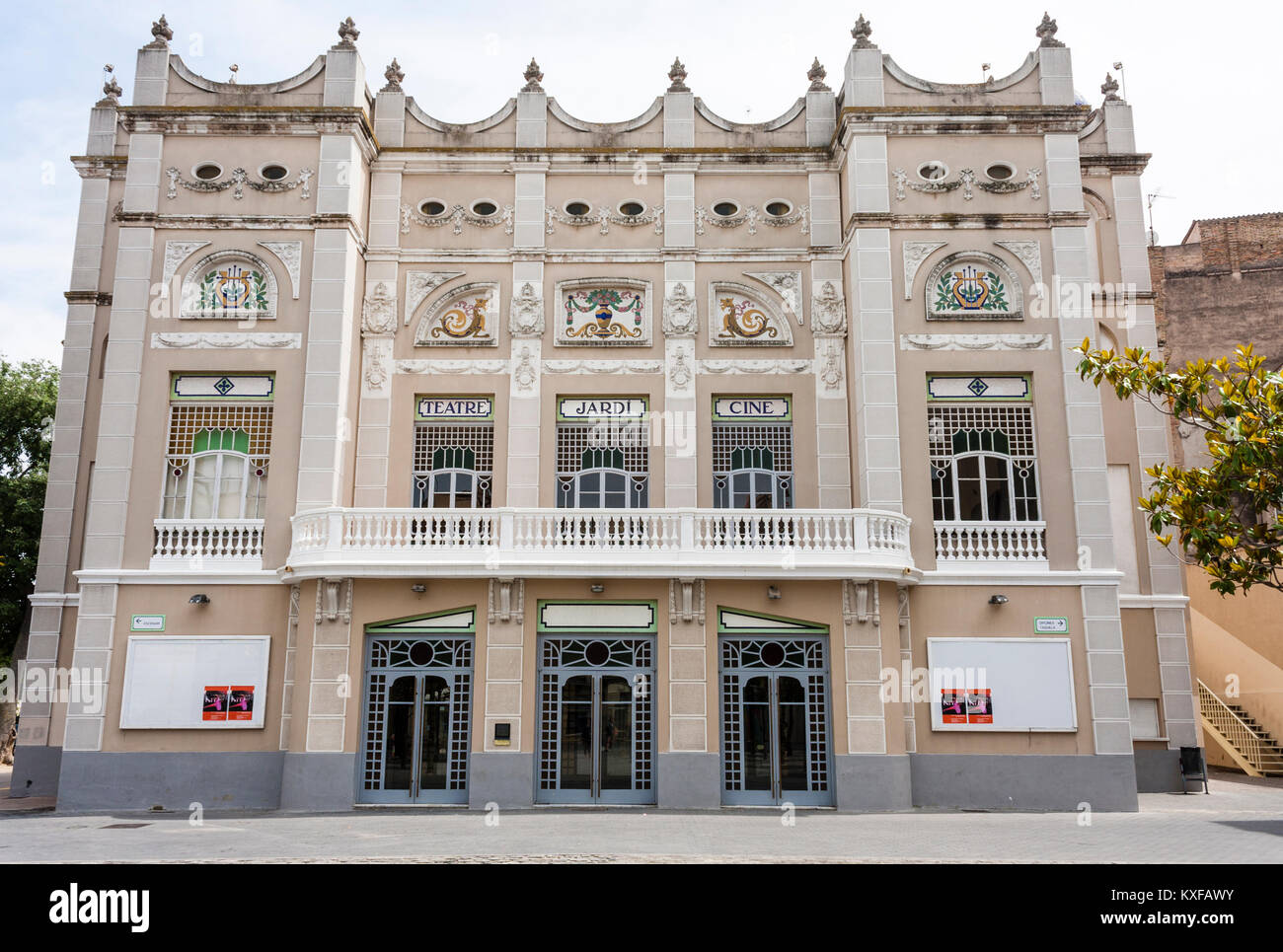 Teatre Jardi cinema designed by architect Llorenç Ros i Costa in Figueres, Spain, Europe Stock Photo