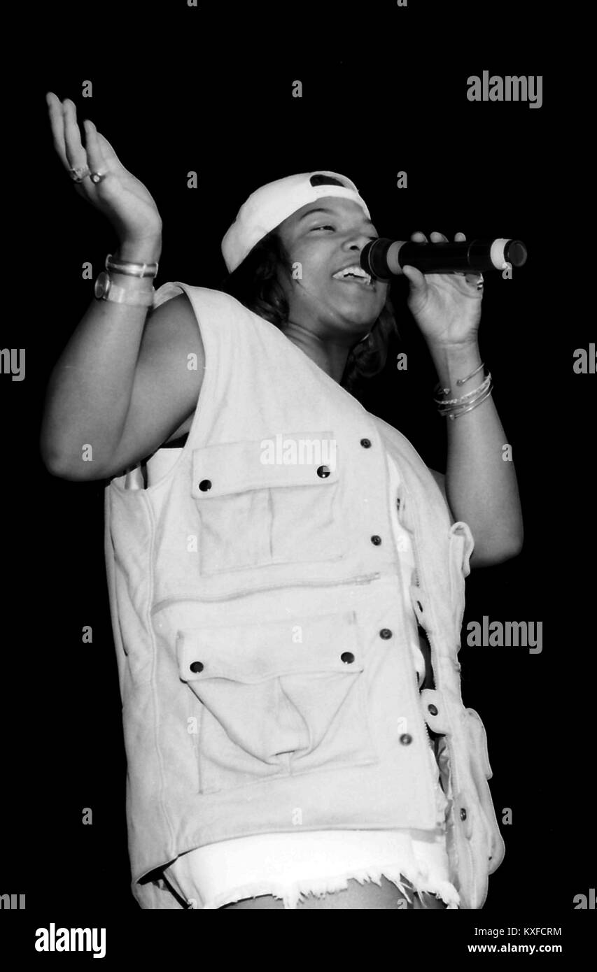 MOUNTAIN VIEW, CA - JULY 31: Queen Latifah at KMEL Summer Jam 1993 at The Shoreline Amphitheater in Mountain View, California on July 31, 1993. Credit: Pat Johnson/MediaPunch Stock Photo