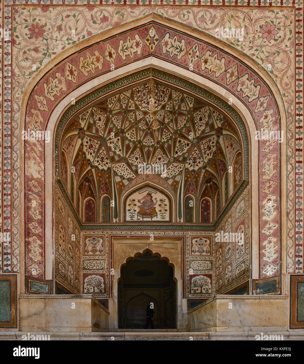 Sheesh Mahal - Mirrored Palace at Amer Fort, Jiapur, Rajasthan, India Stock Photo
