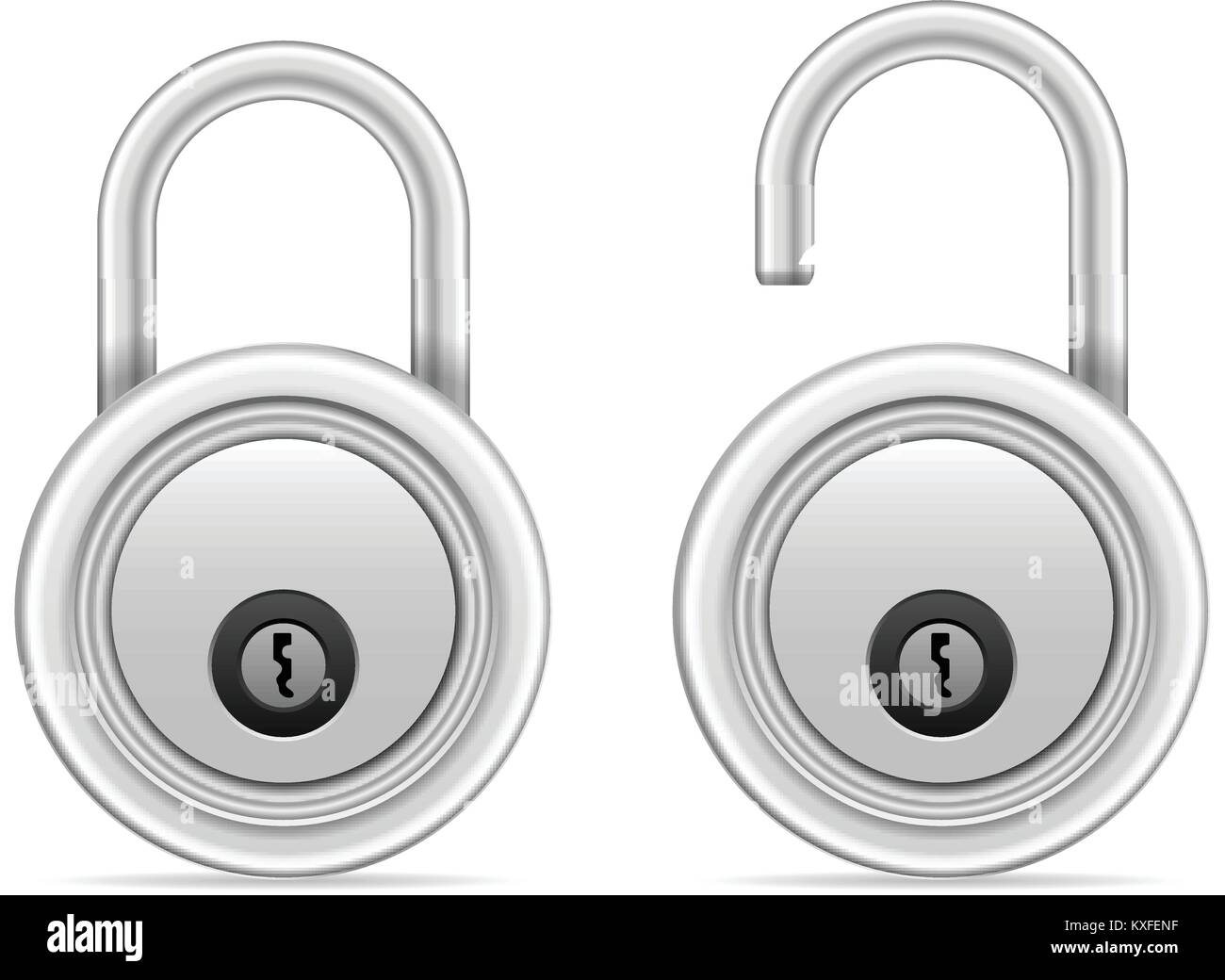 Padlock set on a white background Stock Vector Image & Art - Alamy