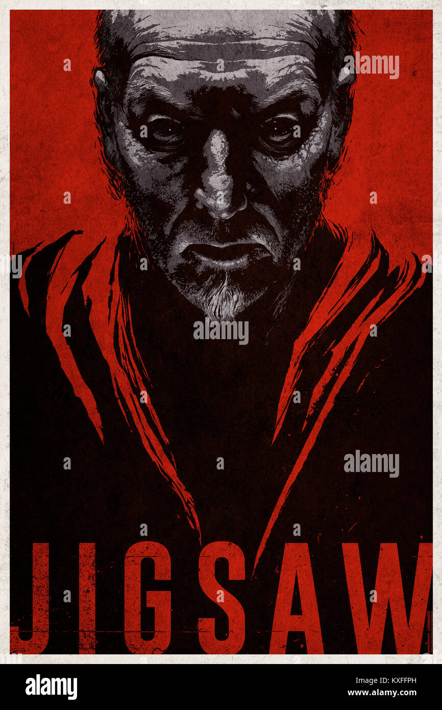 RELEASE DATE: October 27, 2017 TITLE: Jigsaw STUDIO: Lionsgate DIRECTOR: Michael Spierig, Peter Spierig PLOT: Bodies are turning up around the city, each having met a uniquely gruesome demise. As the investigation proceeds, evidence points to one suspect: John Kramer, the man known as Jigsaw, who has been dead for ten years. STARRING: Matt Passmore, Tobin Bell, Callum Keith Rennie. (Credit Image: © Lionsgate/Entertainment Pictures) Stock Photo