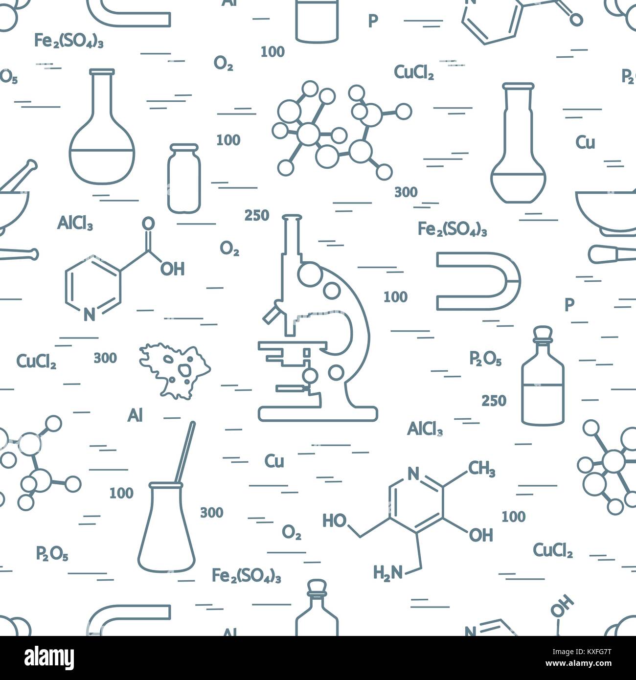 Seamless pattern with variety scientific, education elements ...